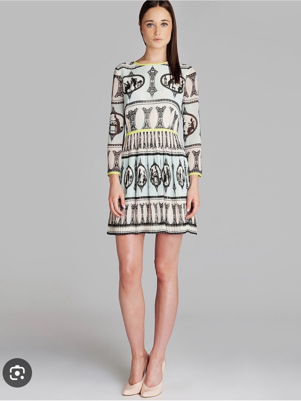 ✨Host PICK✨ Ted Baker “Tea for Two”Cameo Sikhouette Pleated Dress